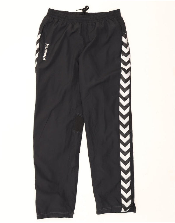 Pantaloni de trening grafic pentru bărbați Hummel, poliester mediu negru