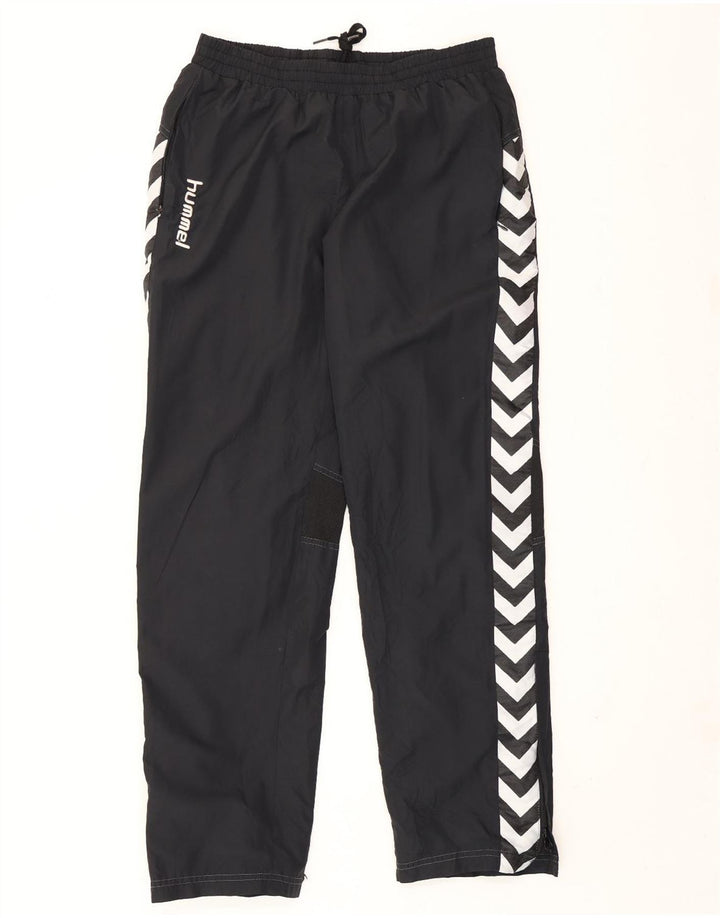 Pantaloni de trening grafic pentru bărbați Hummel, poliester mediu negru