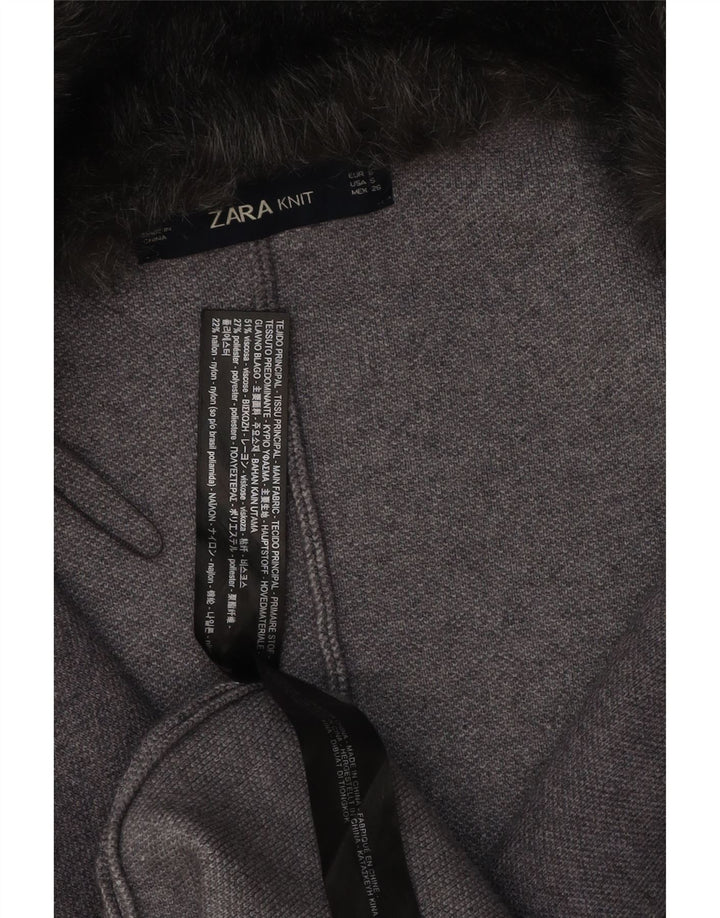 Poncho pentru femei Zara UK 10 Mic Gri Viscoză