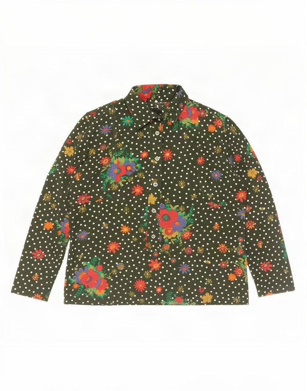 Cămașă vintage pentru femei IT 52 2XL Verde Floral