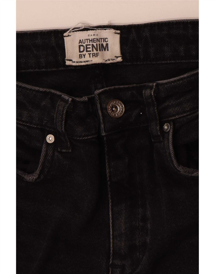 Blugi drepti distressed pentru femei Zara EU 38 Mici L28 L26 Negri