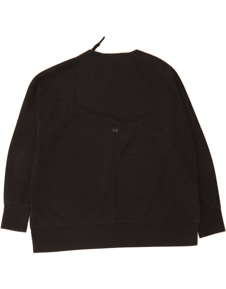 ADIDAS Womens Oversized Sweatshirt Jumper UK 10 Small Black Cotton Vintage Adidas and Second-Hand Adidas from Messina Hembry 