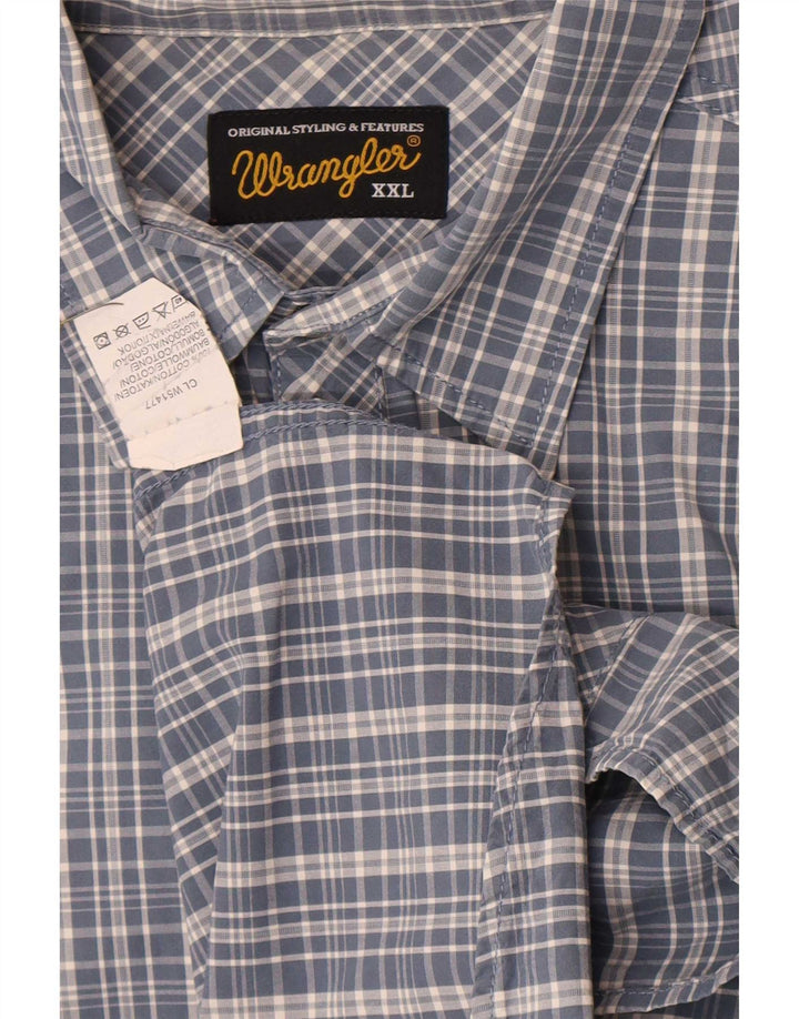 Cămașă pentru bărbați Wrangler 2XL, bumbac cu carouri albastre