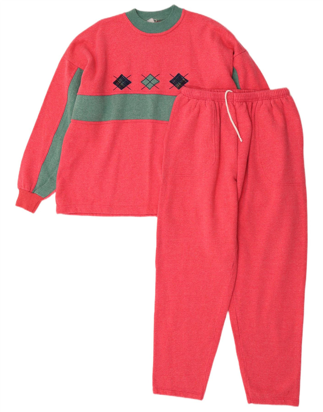 Trening complet vintage pentru femei UK 10 mic roz Colorblock