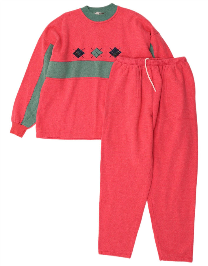 Trening complet vintage pentru femei UK 10 mic roz Colorblock