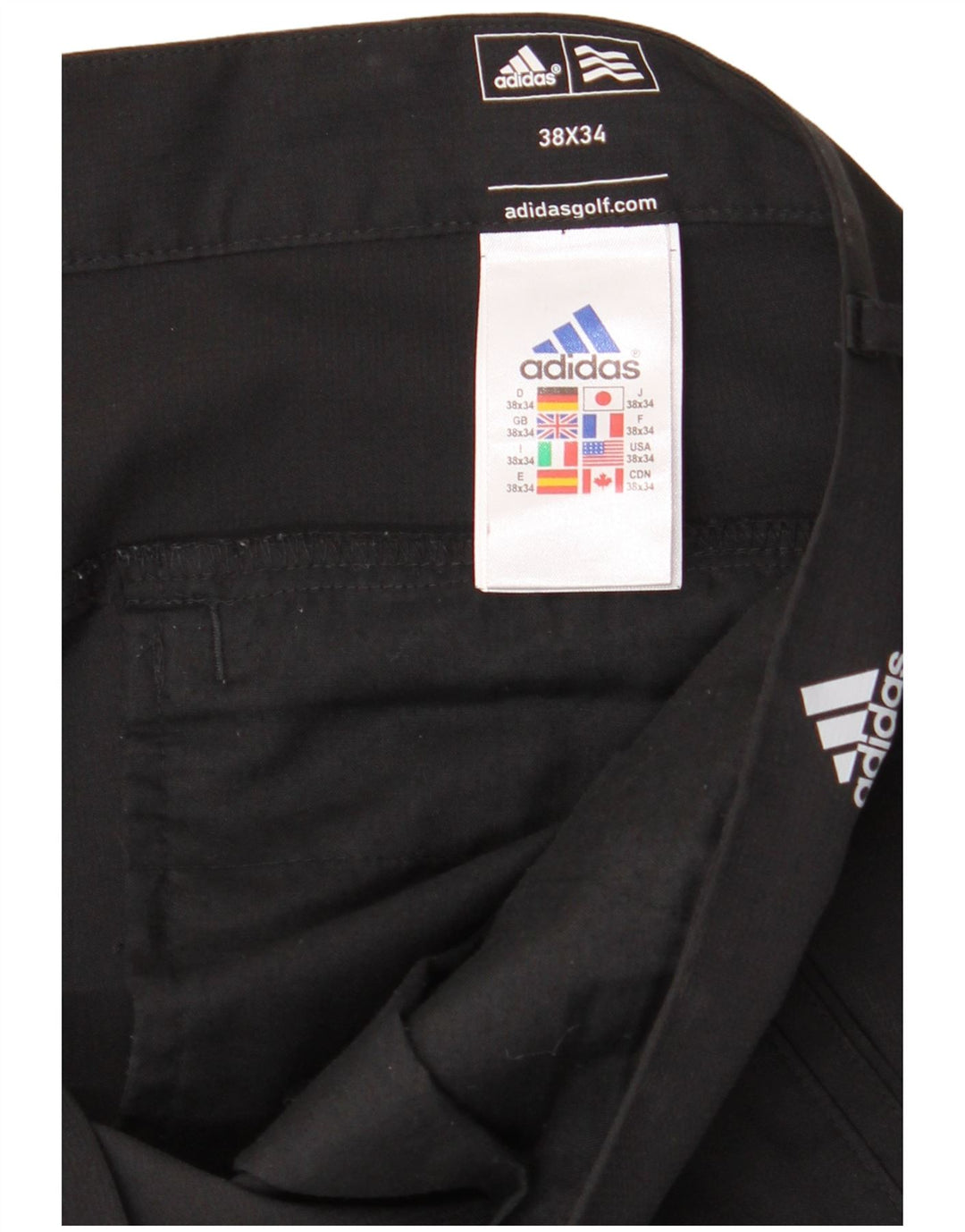 Pantaloni chino drepți ADIDAS Adizero pentru bărbați L38 L34 Poliester negru