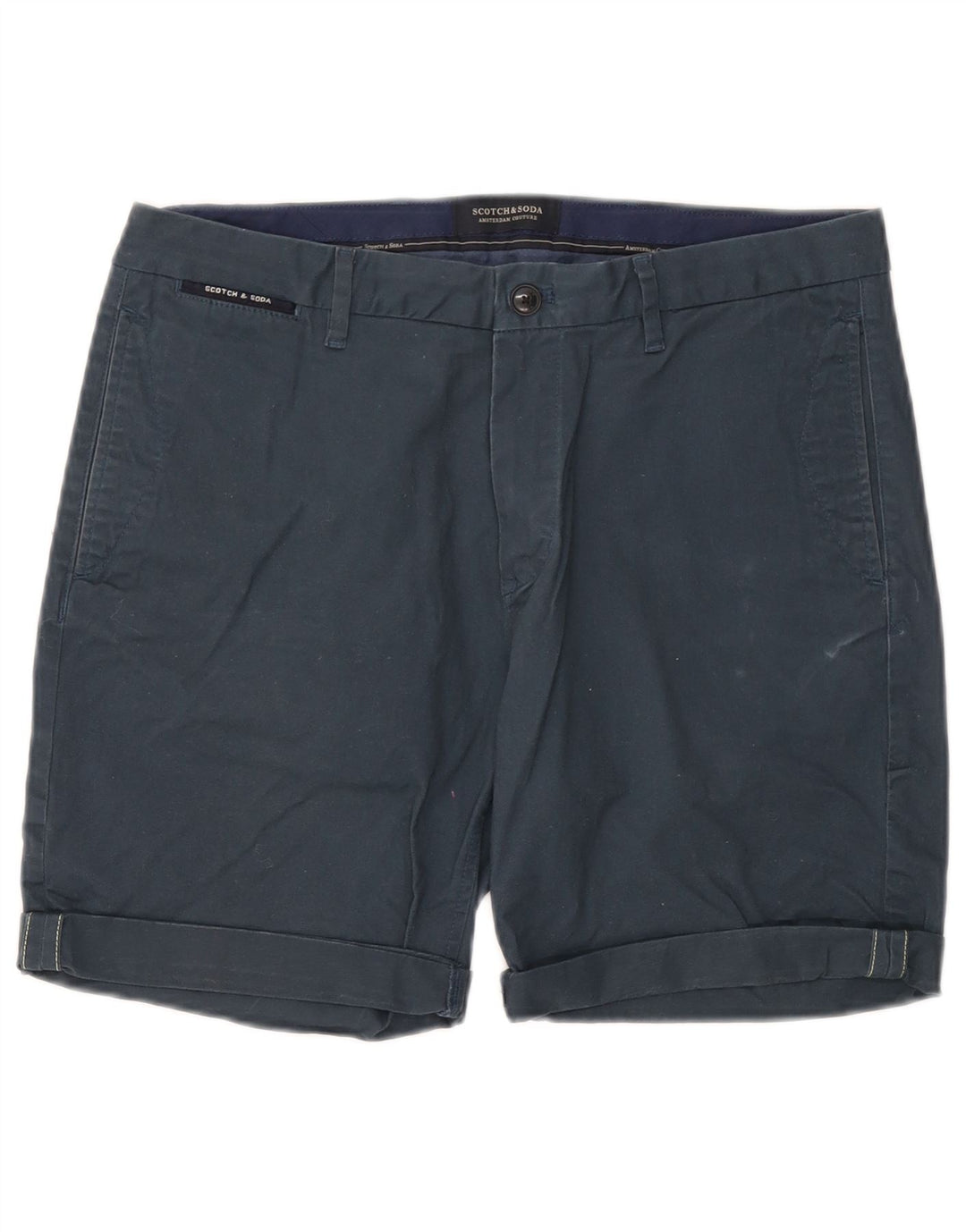 Scotch & Soda Pantaloni scurți chino pentru bărbați W32 Bumbac bleumarin mediu