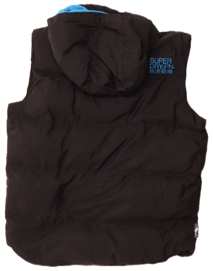 SUPERDRY Gilet căptușit cu glugă pentru bărbați UK 42 XL Nylon negru