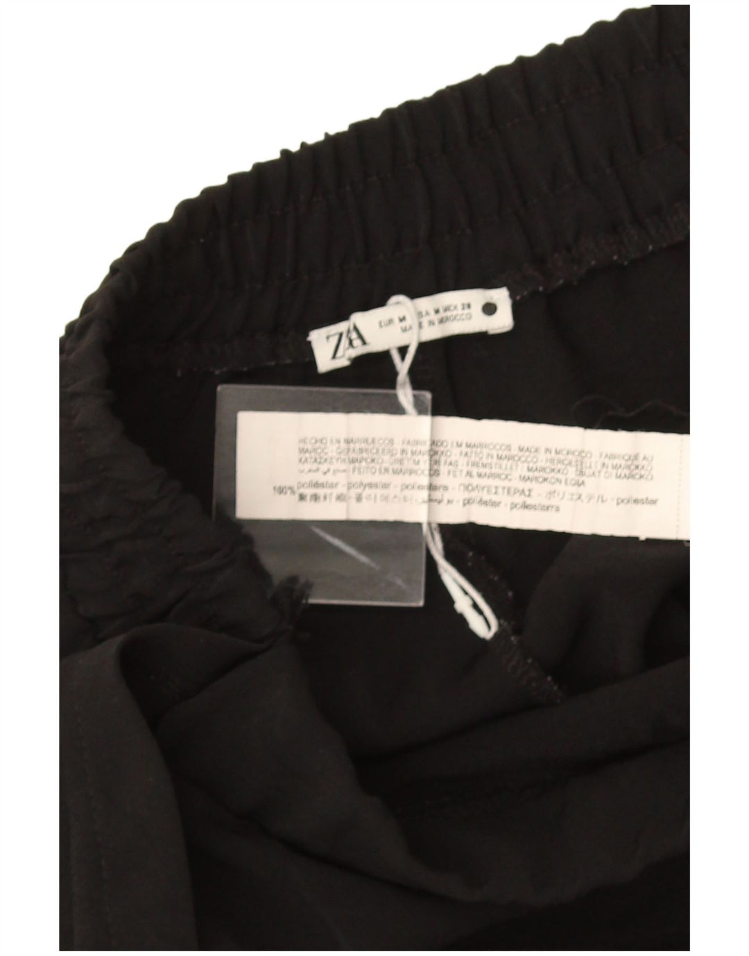 Pantaloni casual Wrap pentru femei Zara Mediu L30 L27 Poliester negru