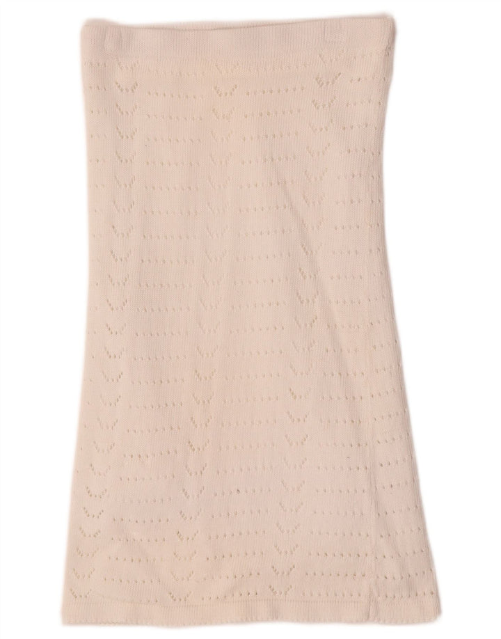 Fusta tricot A-Line pentru femei VINTAGE W28 Medium White