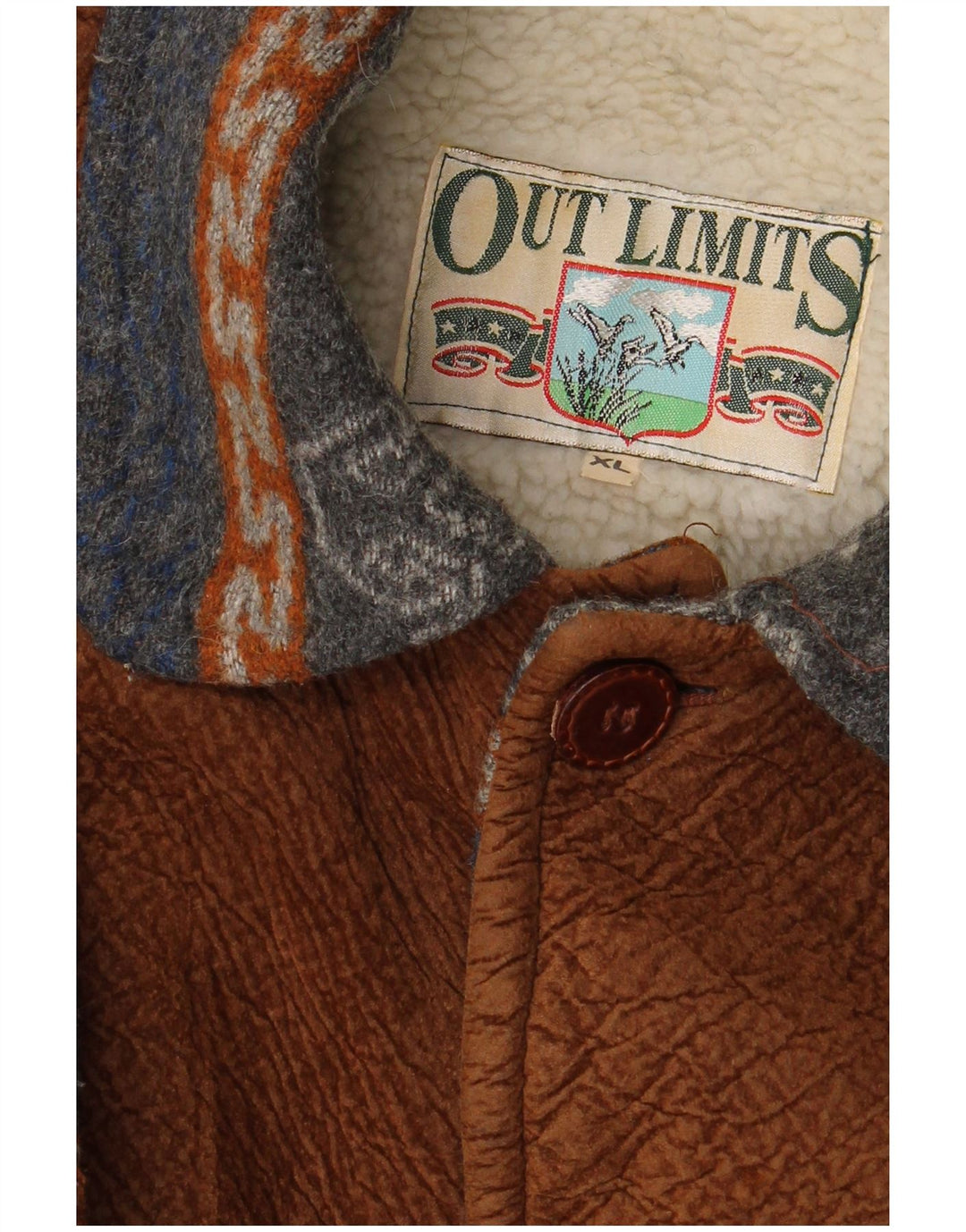 Jachetă Sherpa pentru bărbați VINTAGE UK 42 XL Bleumarin Fair Isle