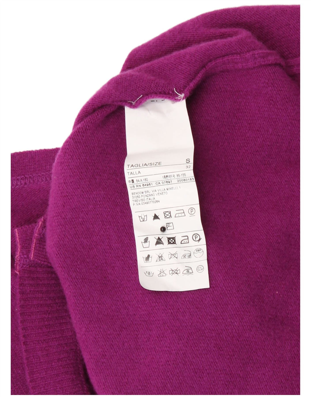 Pulover cardigan pentru femei Benetton UK 8 Small Purple Wool