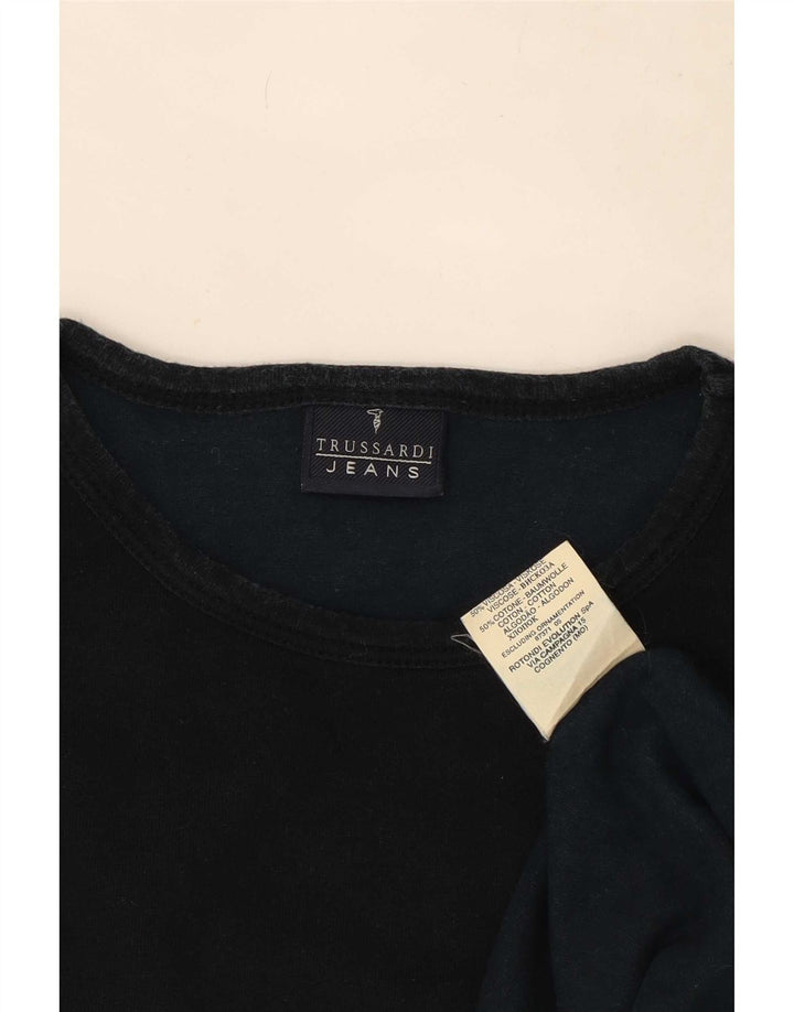 Trussardi Jeans Top pentru bărbați cu mânecă lungă 2XL, viscoză neagră