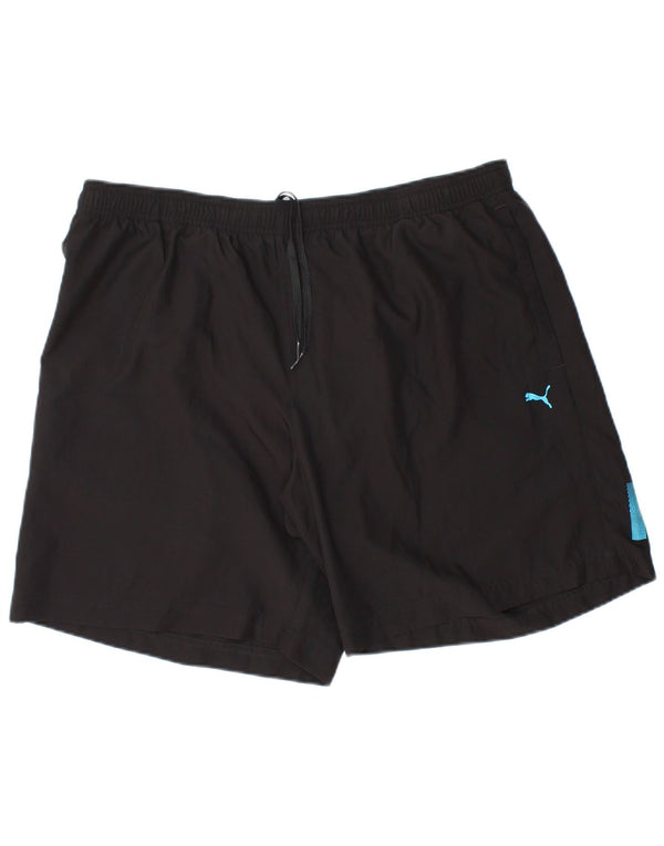 Pantaloni scurți sport grafic Puma pentru bărbați XL, poliester negru