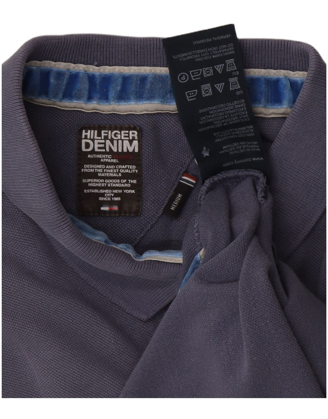 Tricou polo TOMMY HILFIGER pentru bărbați, bumbac mediu albastru bleumarin