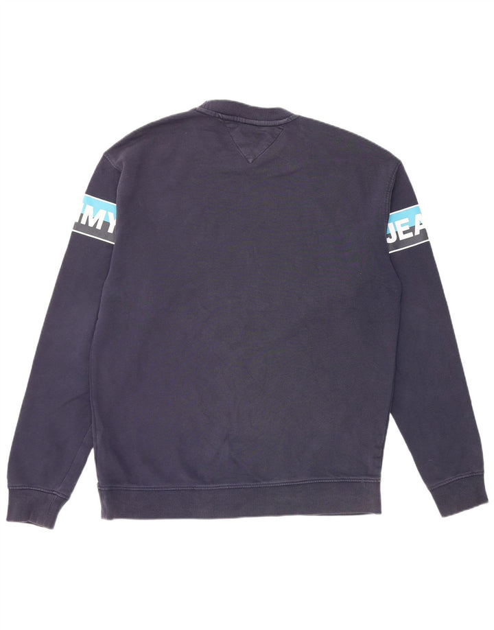 Hanorac grafic pentru bărbați Tommy Hilfiger Pulover mediu albastru bleumarin, bloc de culoare
