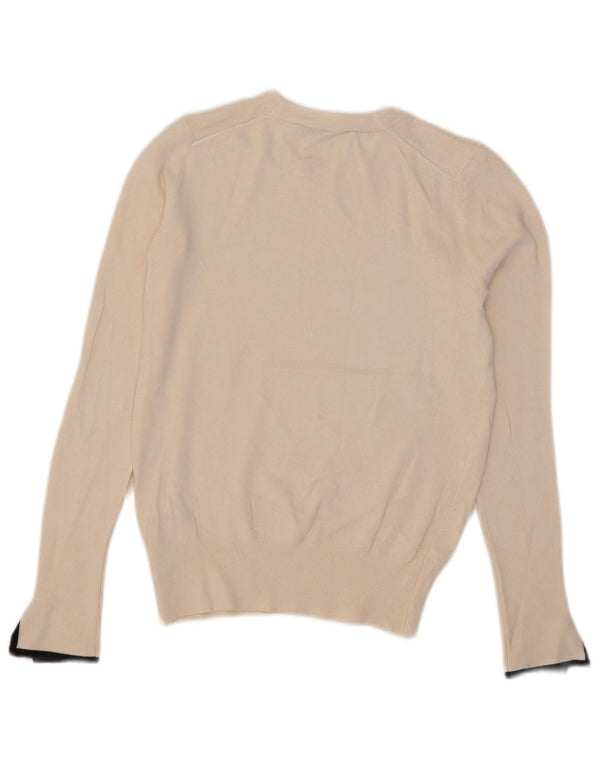 Pulover pentru femei Zara Crop Crew Gate UK 10 Mic Bej Viscoza