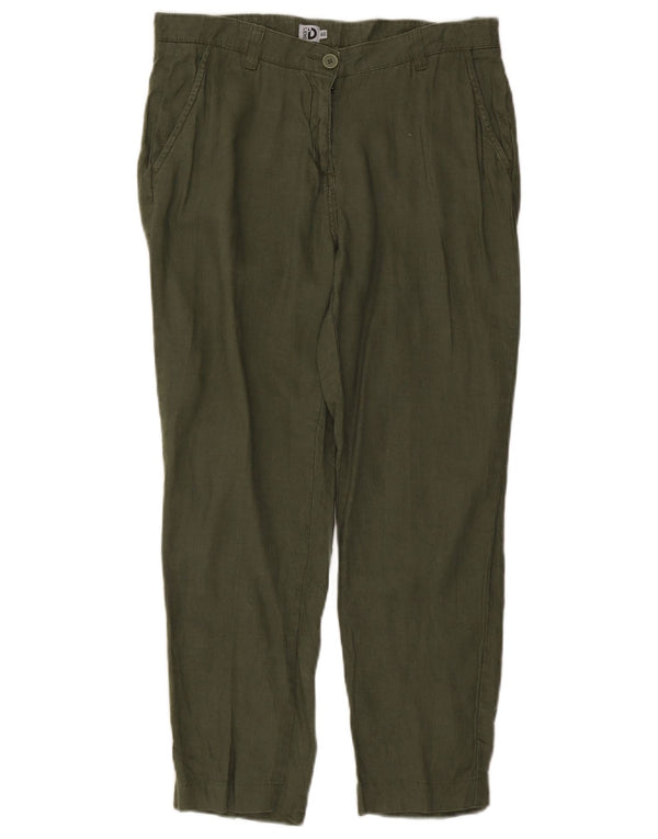 Pantaloni chino conici pentru femei Dack's IT 46 Large W32 L26 Green Linen