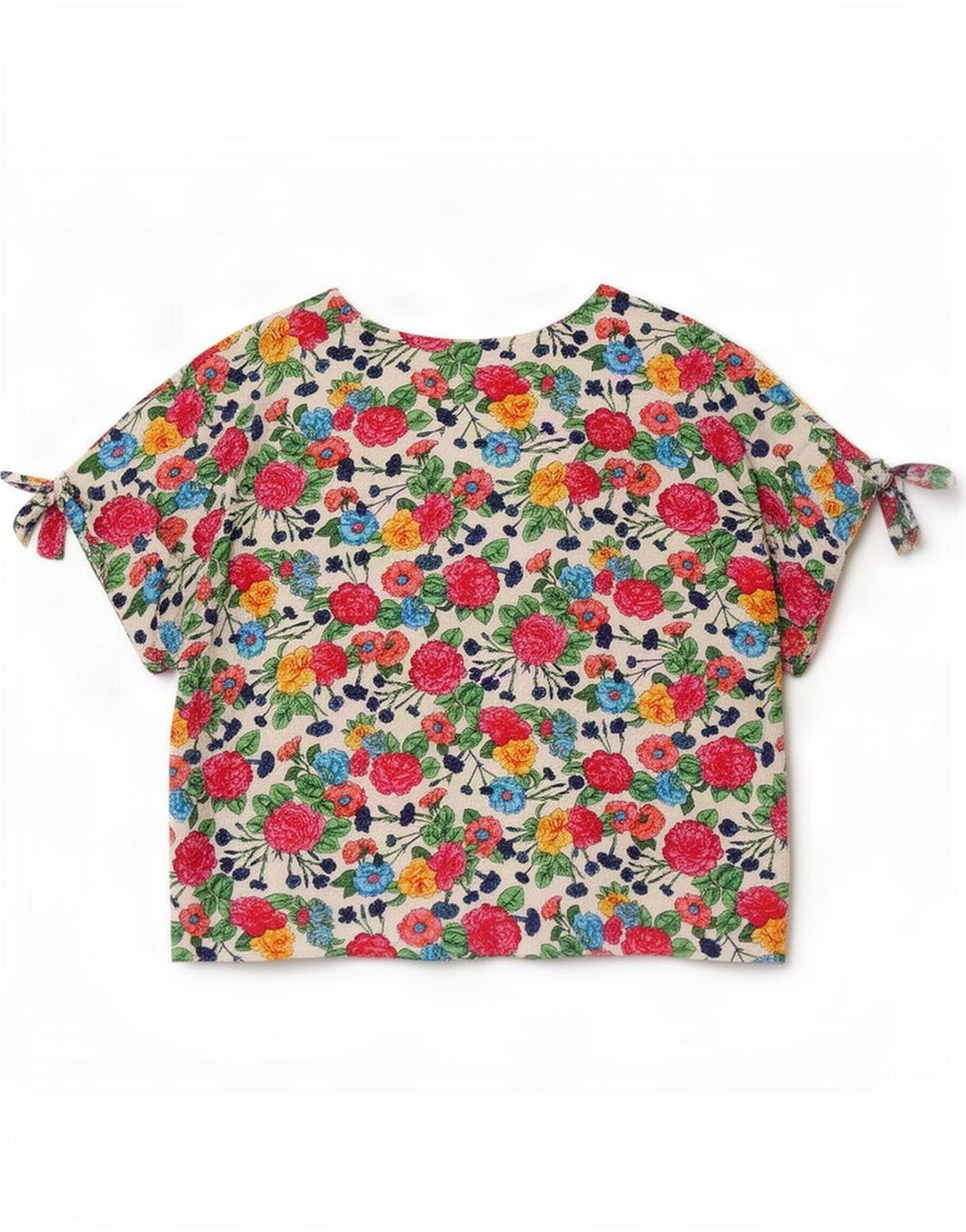 Bluză Vintage pentru femei Crop Top UK 14 Medium Multicolor Floral