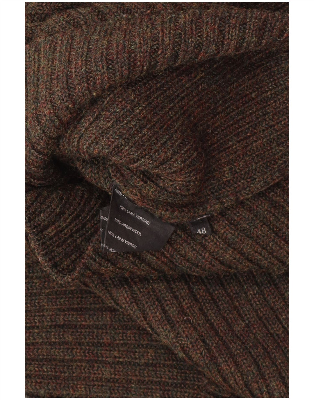 Pulover PRADA pentru damă, cu fermoar și gât, IT 48 XL, lână virgină maro