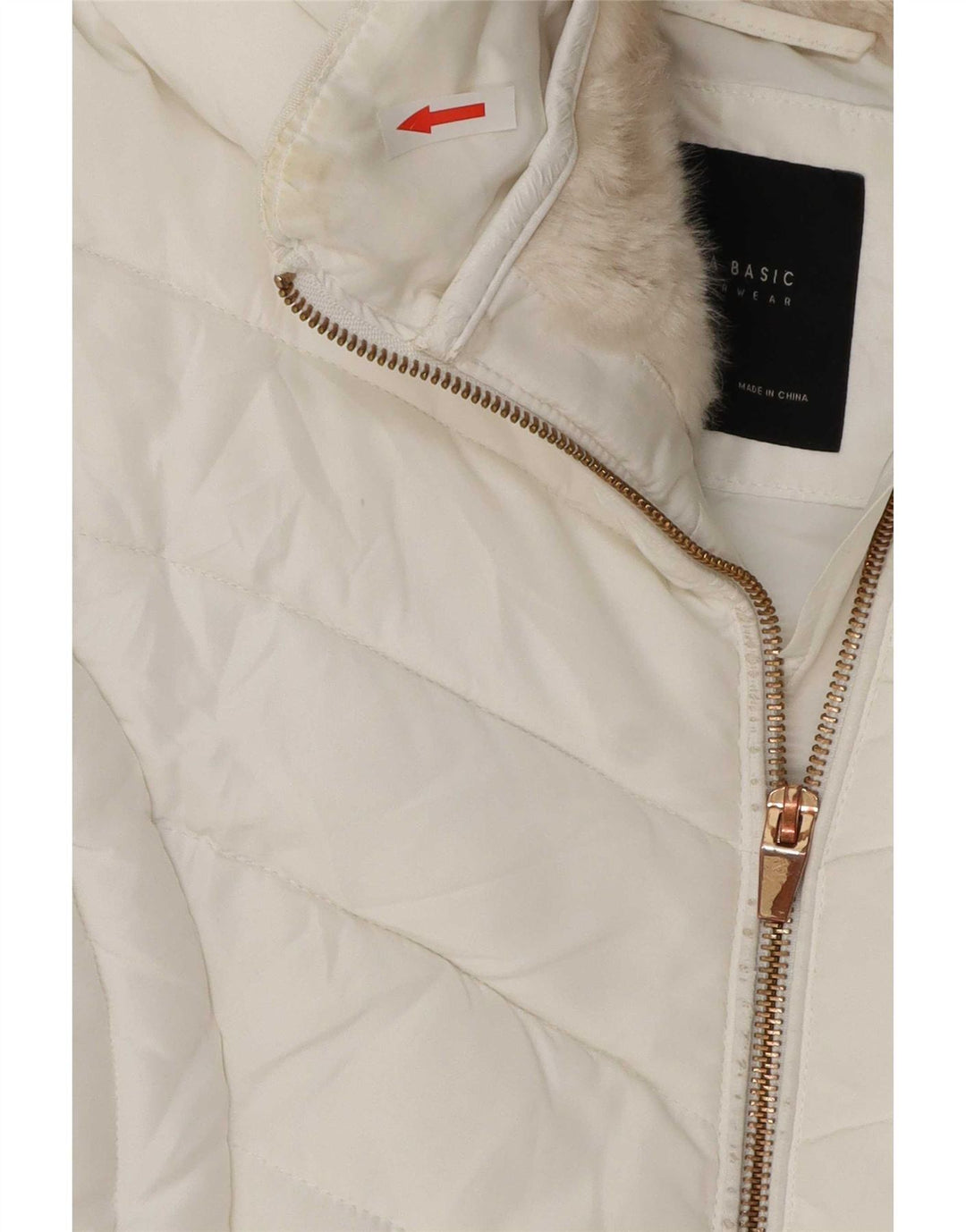 Jachetă căptușită pentru femei Zara UK 14 Large White
