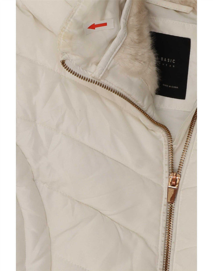 Jachetă căptușită pentru femei Zara UK 14 Large White