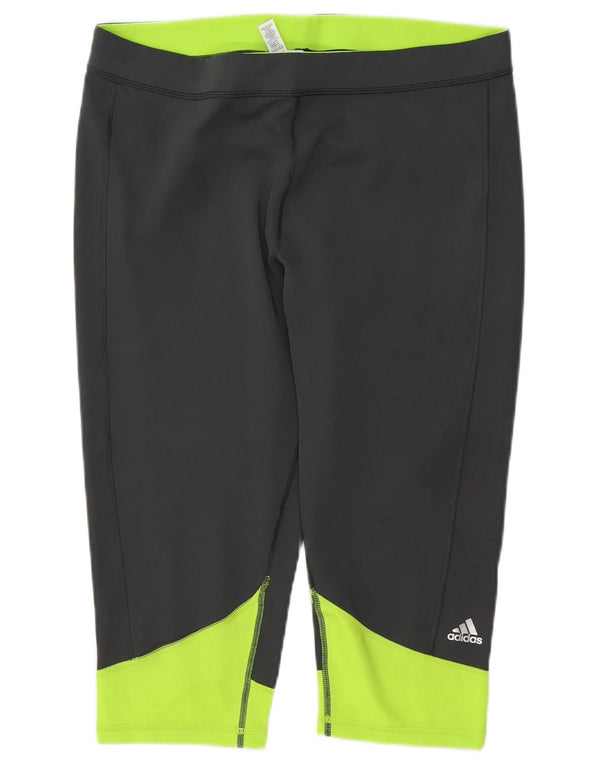 Leggings ADIDAS Climalite Capri pentru femei Marea Britanie 20/22 XL Gri Colorblock