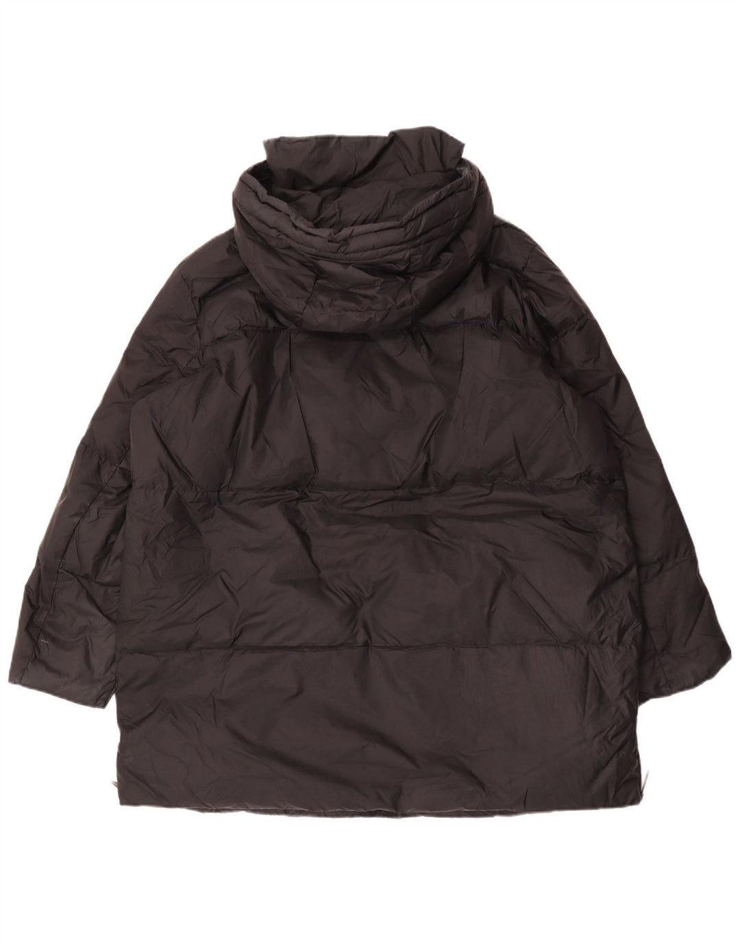 Palton supradimensionat cu glugă pentru femei Zara UK 14 Poliamidă neagră medie