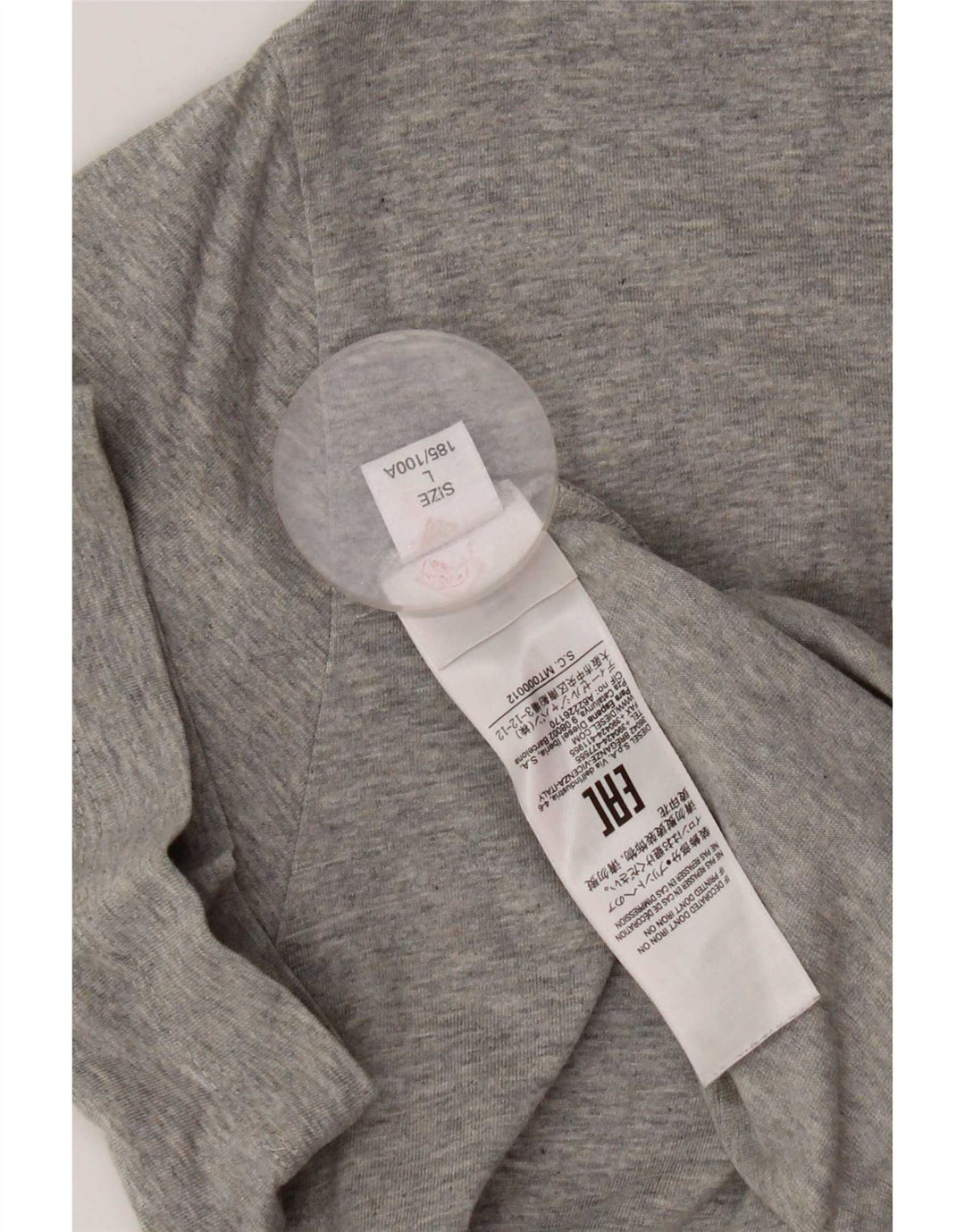 Tricou grafic pentru bărbați Diesel Top mare din bumbac gri