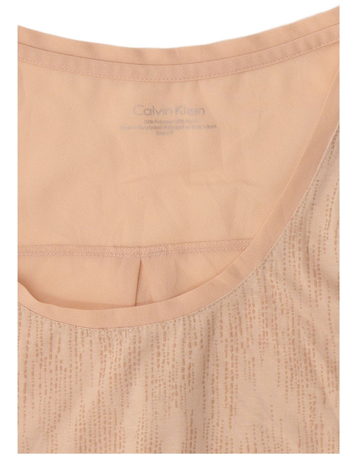 Calvin Klein Womens Vest Top UK 10 Small Pink Spotted Poliester