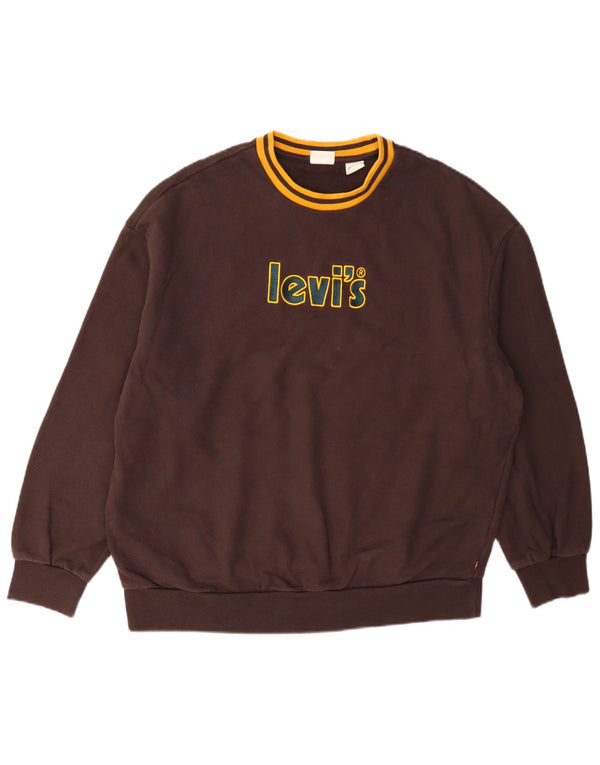 Pulover pentru bărbați Levi's, cu croiala lejeră, XS, bumbac maro