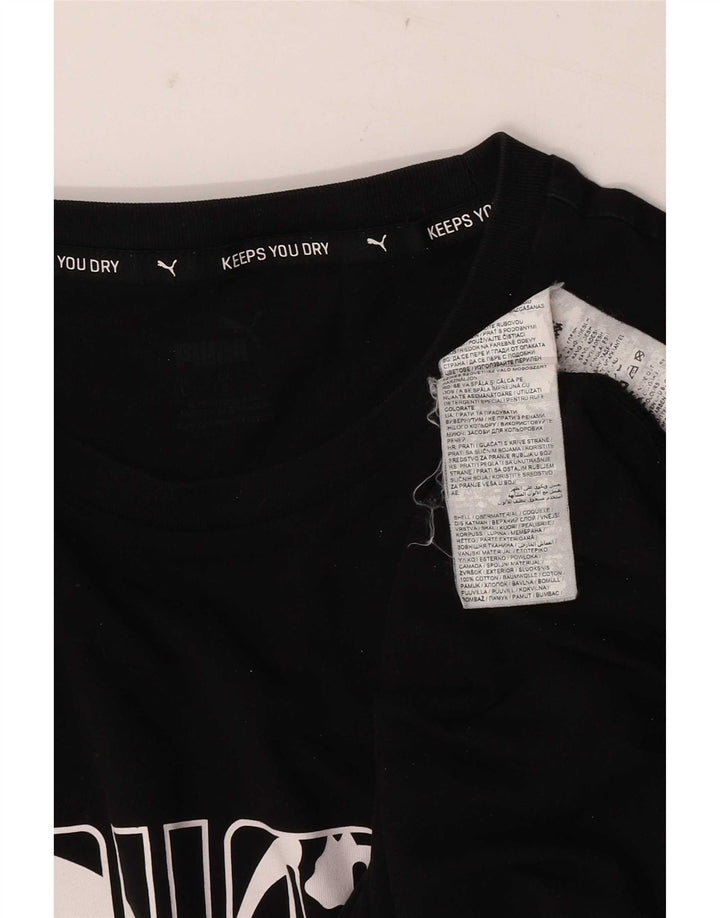 Tricou grafic Puma pentru bărbați Top mare din bumbac negru