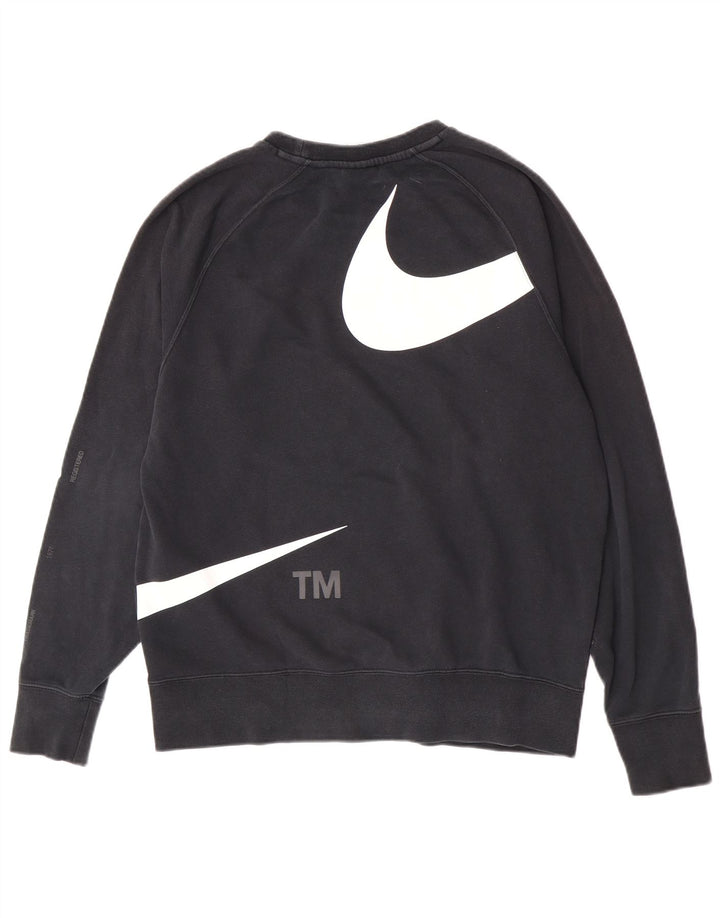 Pulover Nike Swoosh Graphic pentru bărbați, bumbac mediu negru