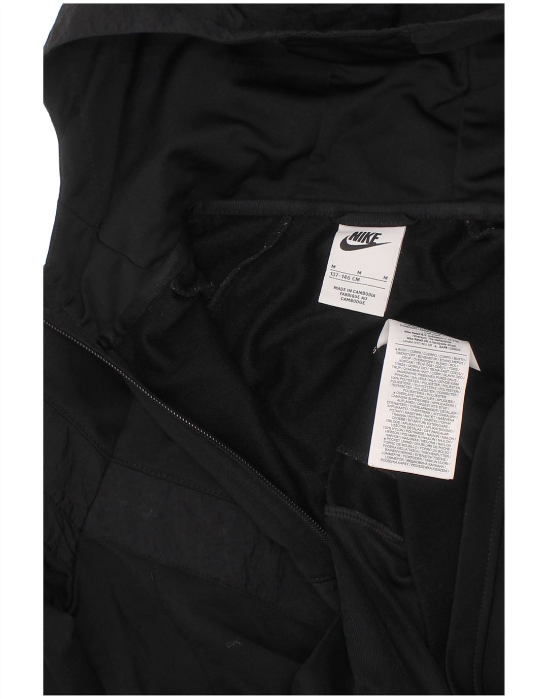 Pulover NIKE pentru fete, cu fermoar, 10-11 ani, poliester negru mediu