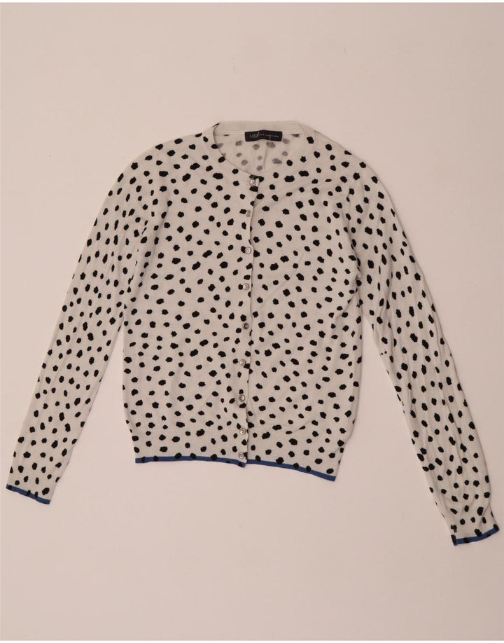 Pulover cardigan pentru femei Marks & Spencer UK 10 Small White Spotted Viscose