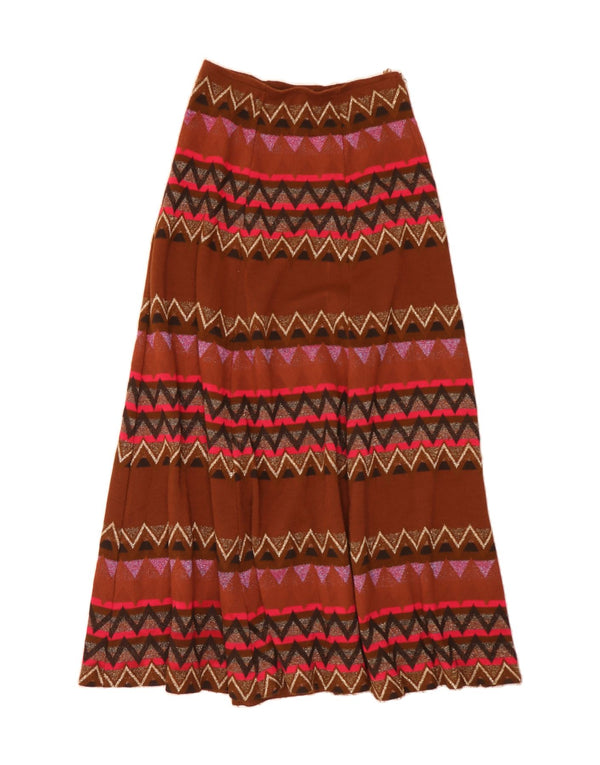 Fusta Maxi Evazată Femei VINTAGE IT 42 Medium W30 Multicolor Geometric