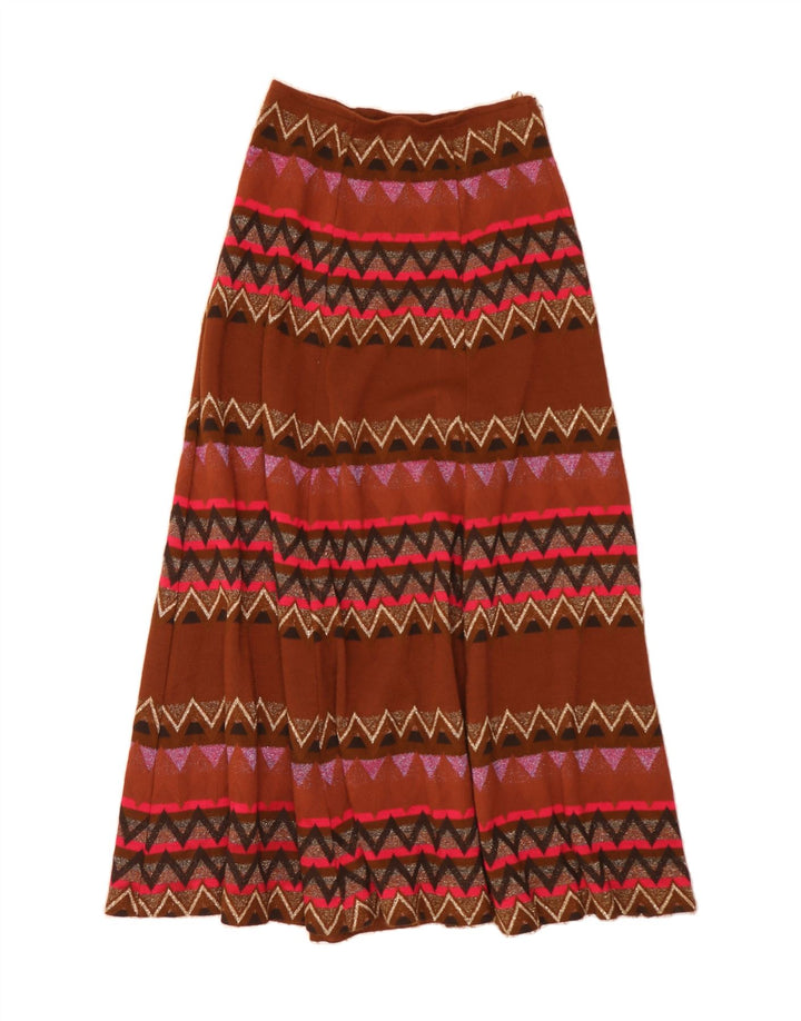 Fusta Maxi Evazată Femei VINTAGE IT 42 Medium W30 Multicolor Geometric