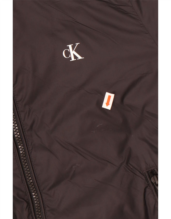 Jachetă bomber cu glugă cu glugă Calvin Klein Jeans pentru femei UK 10 Small Black