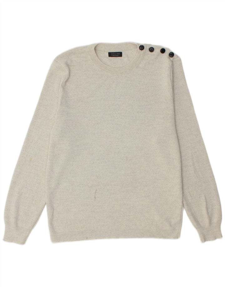 Pulover pentru bărbați Zara, cu gât crew, XL, gri