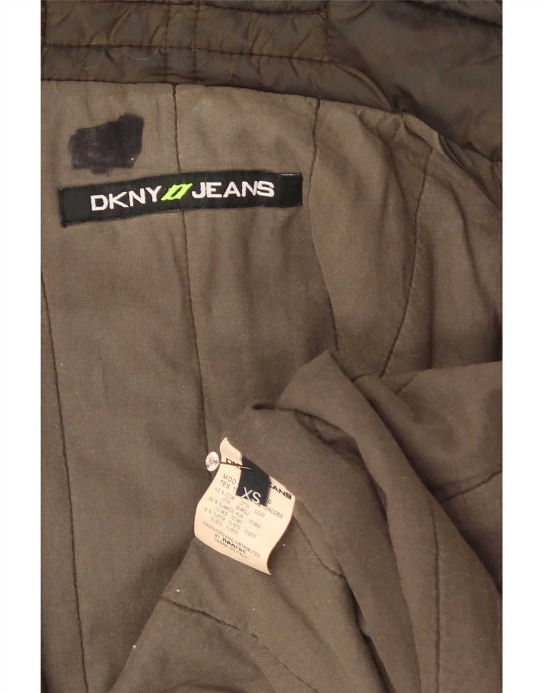 Palton căptușit pentru femei Dkny UK 6 XS bumbac kaki