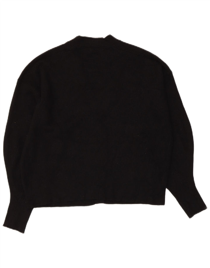 Pulover ZARA pentru femei Crop Cardigan UK 14 Medium Black Viscose
