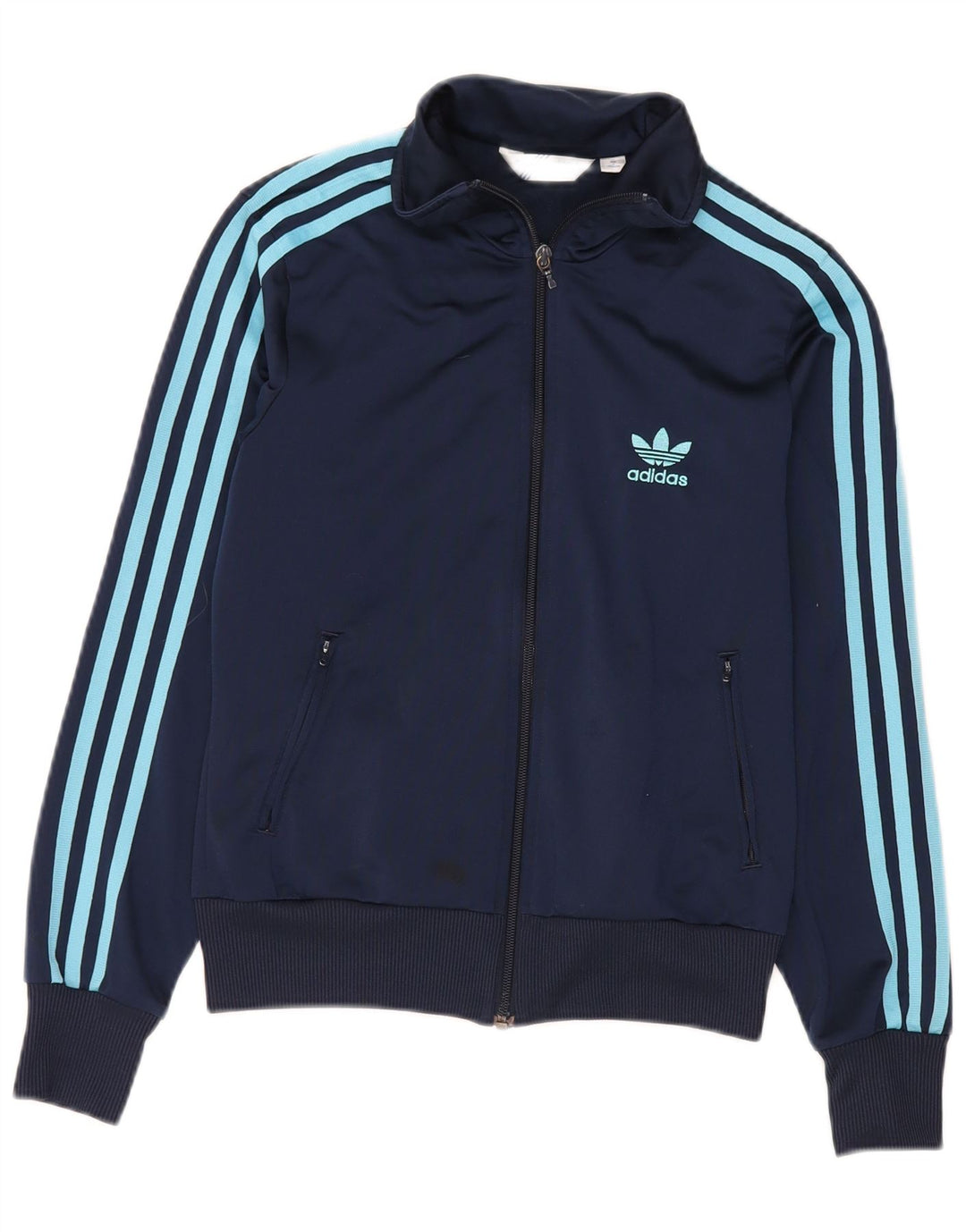 Jachetă de top pentru trening cu grafic pentru femei Adidas EU 38 Poliester bleumarin mediu