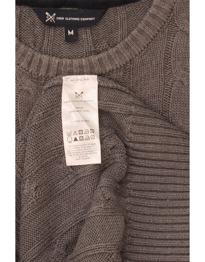 Crew Clothing Pulover pentru bărbați cu gât de barcă, bumbac, gri mediu