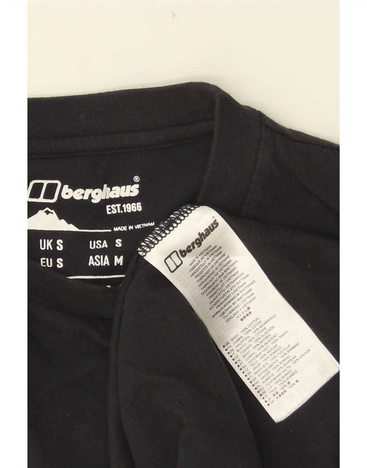 Tricou grafic pentru bărbați Berghaus Top mic, negru, bumbac