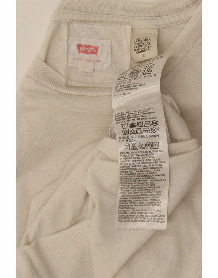 Tricou pentru bărbați Levi's Top mare din bumbac alb
