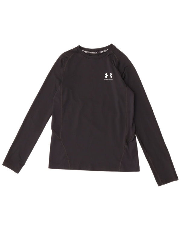 Under Armour Girls Heat Gear Top Long Sleeve 9-10 Years Medium Black