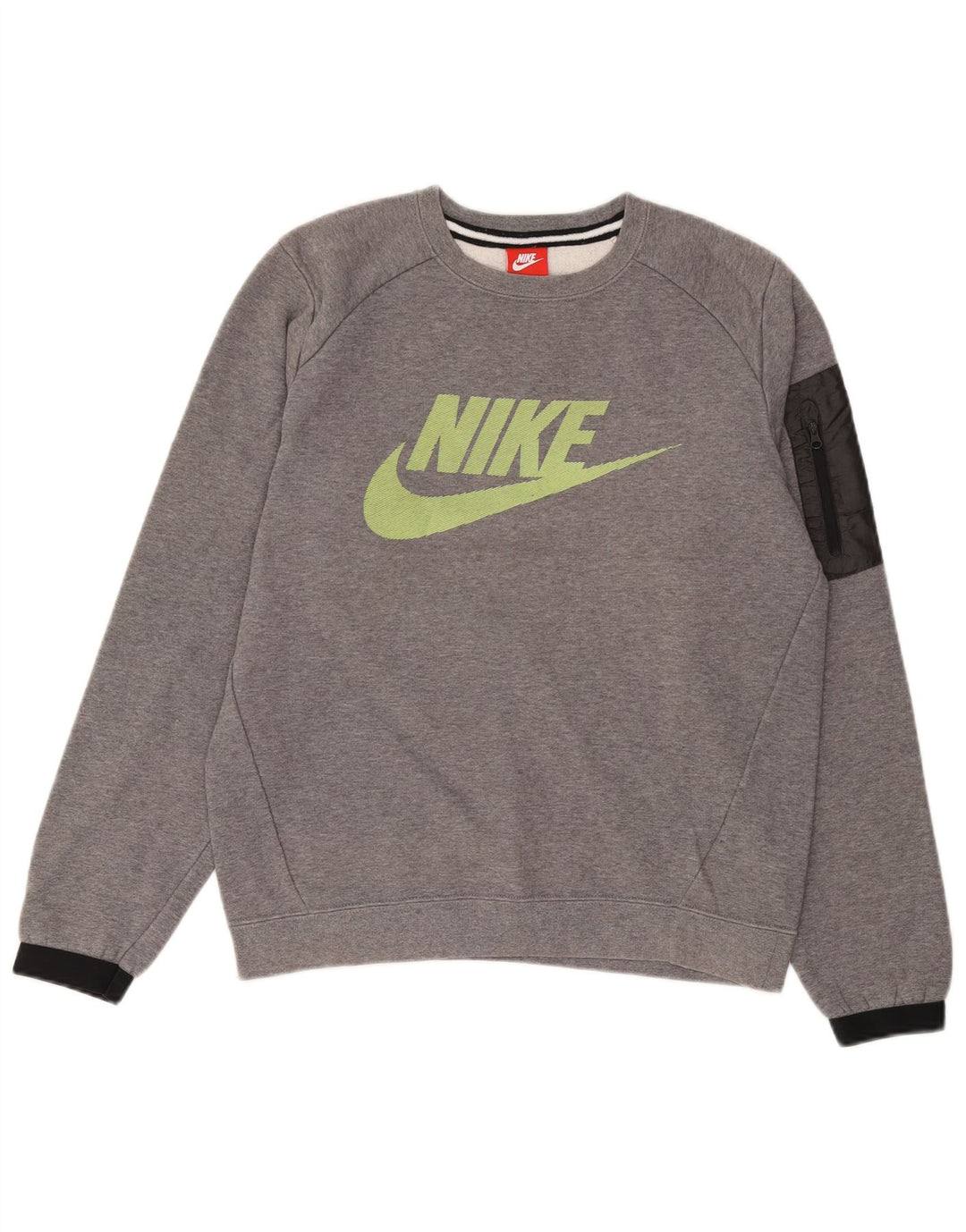 Hanorac grafic pentru bărbați NIKE Pulover mic, gri, bumbac color bloc