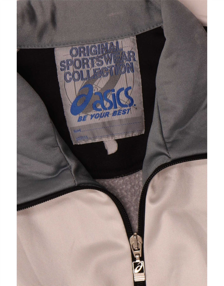 Jachetă de top pentru trening grafic Asics pentru bărbați, mare, negru, poliester bloc de culoare