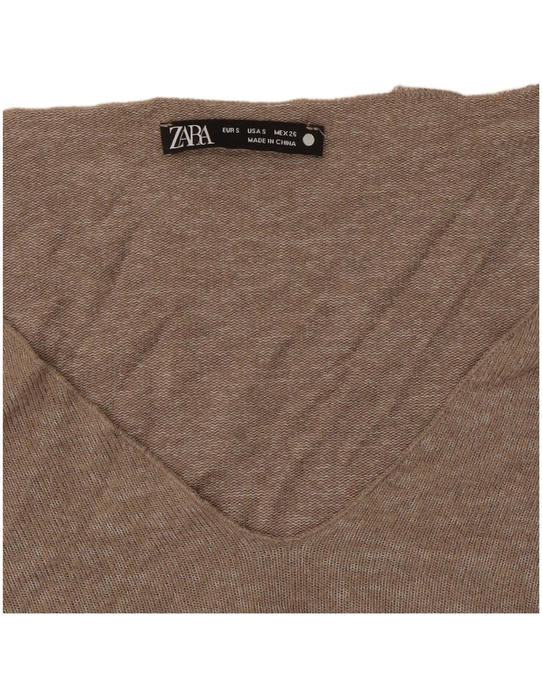 Pulover cu decolteu în V ZARA pentru femei UK 10 Mic gri