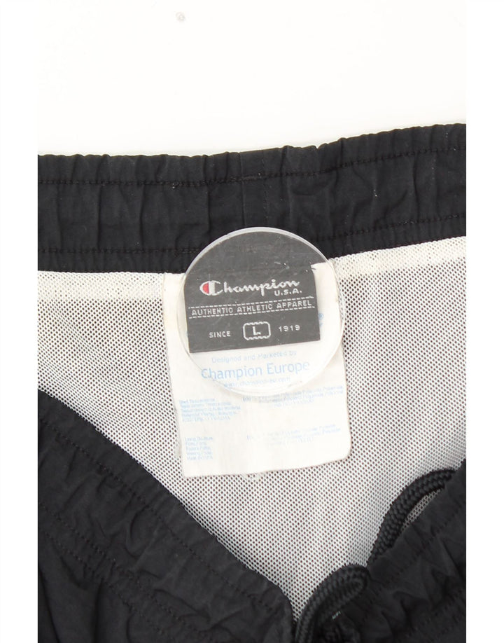 Pantaloni scurți sport pentru bărbați CHAMPION, mari, negru, poliamidă color bloc